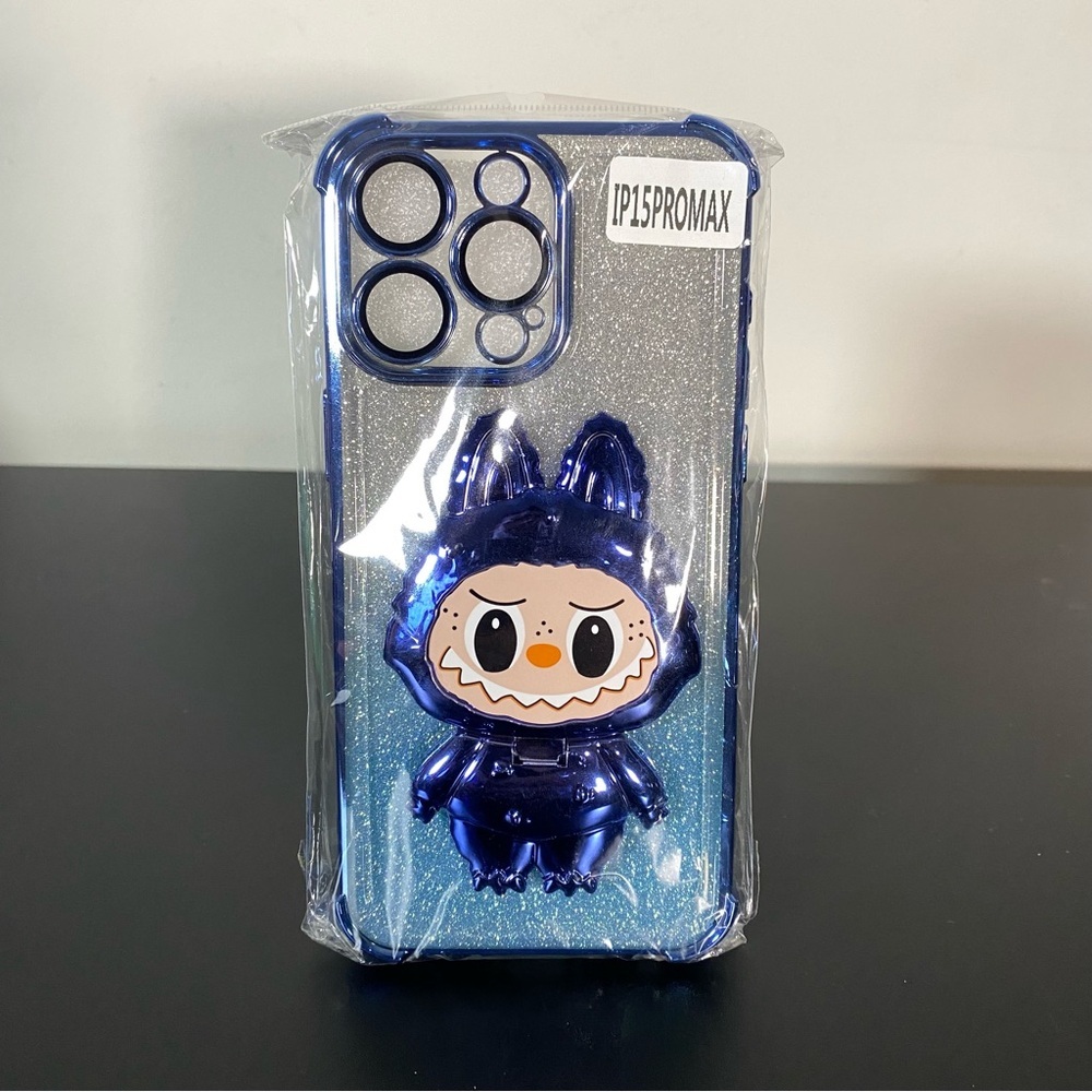 Blue Glitter Cartoon Character iPhone 15 Pro Max‎ Case